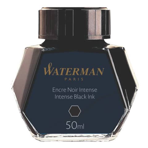 Tintenfass Waterman S0110710, 50 ml Glasflacon, Intense Black, schwarz