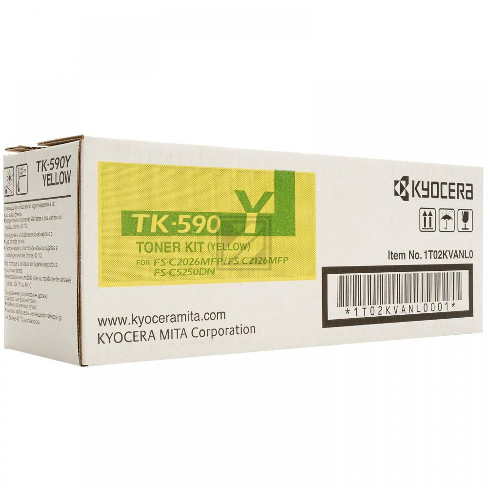 Original Kyocera Toner-Kit gelb (02KVANL0,0T2KVANL,1T02KVANL0,2KVANL0,T2KVANL,TK-590Y)