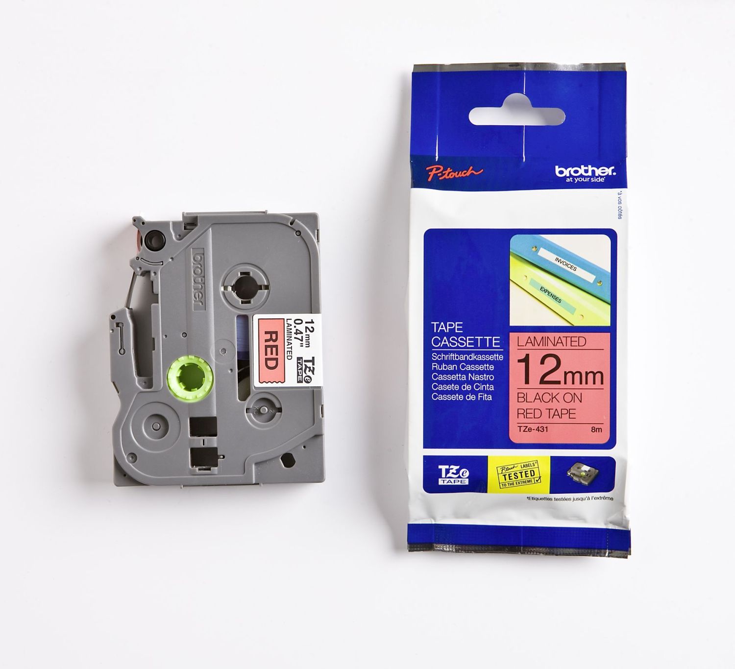 TZe-431 Schriftbandkassette - laminiert, 12 mm x 8 m, schwarz auf rot TZe-431 Schriftbandkassette - laminiert, 12 mm x 8 m, schwarz auf rot