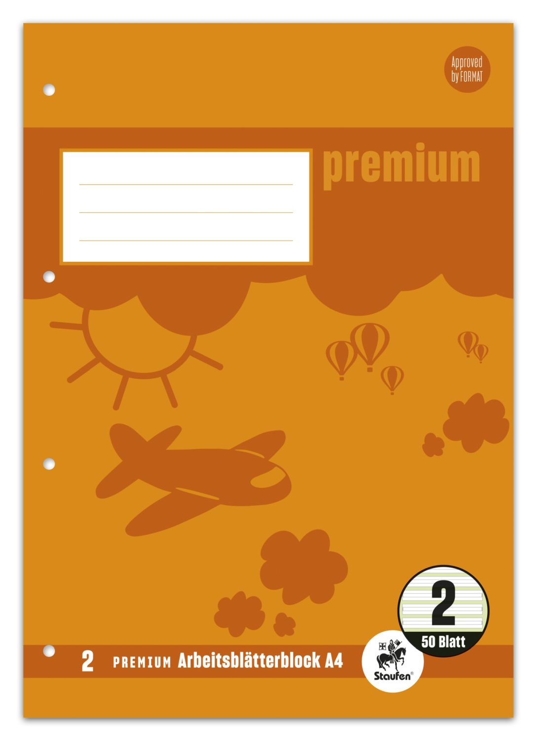 Arbeitsblätterblock PREMIUM LIN 2 - A4, 80 g/qm, 50 Blatt, beidseitig mit Rahmen Arbeitsblätterblock PREMIUM LIN 2 - A4, 80 g/qm, 50 Blatt, beidseitig mit Rahmen