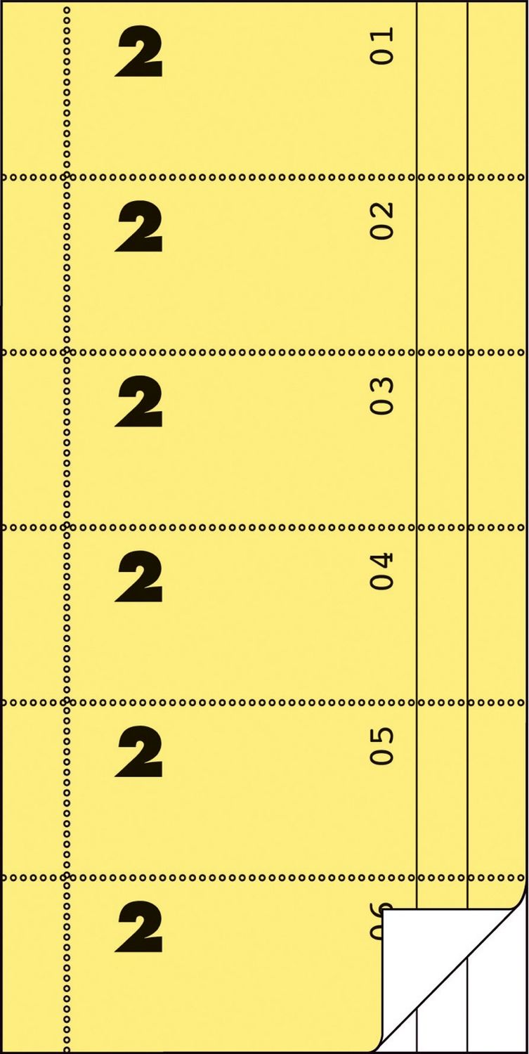 832 Bonbuch, Kompaktblock, mit Kellner-Nr., 2 x 50 Blatt, gelb 832 Bonbuch, Kompaktblock, mit Kellner-Nr., 2 x 50 Blatt, gelb