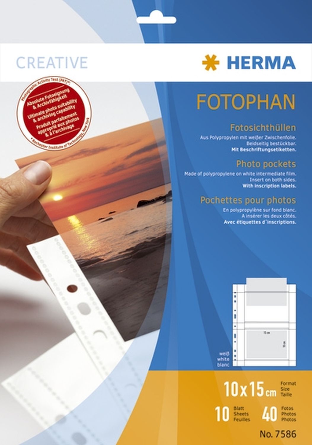 7586 Fotophan 100 x 150 mm quer weiß 10 Hüllen 7586 Fotophan 100 x 150 mm quer weiß 10 Hüllen