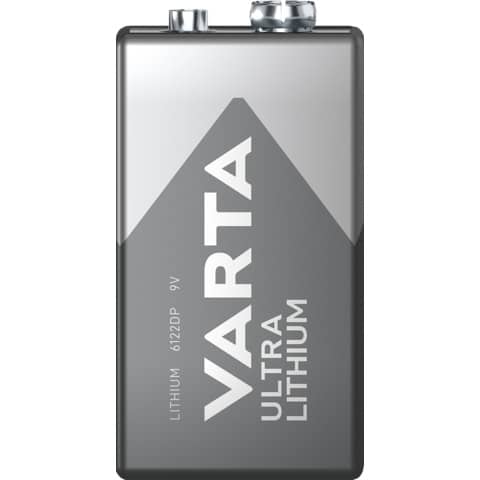 Batterien Varta Ultra Lithium 9V Block 6122, E-Block, 6LR61, 9 V, 1 Stück