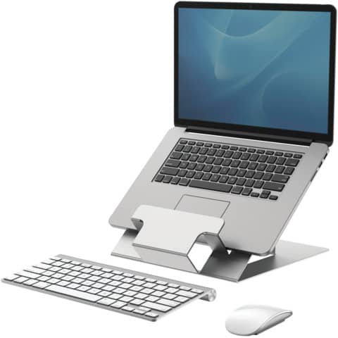Laptopständer Fellows Hylyft 5010501, für Laptops bis 18 Zoll, höhenverstellbar, silber