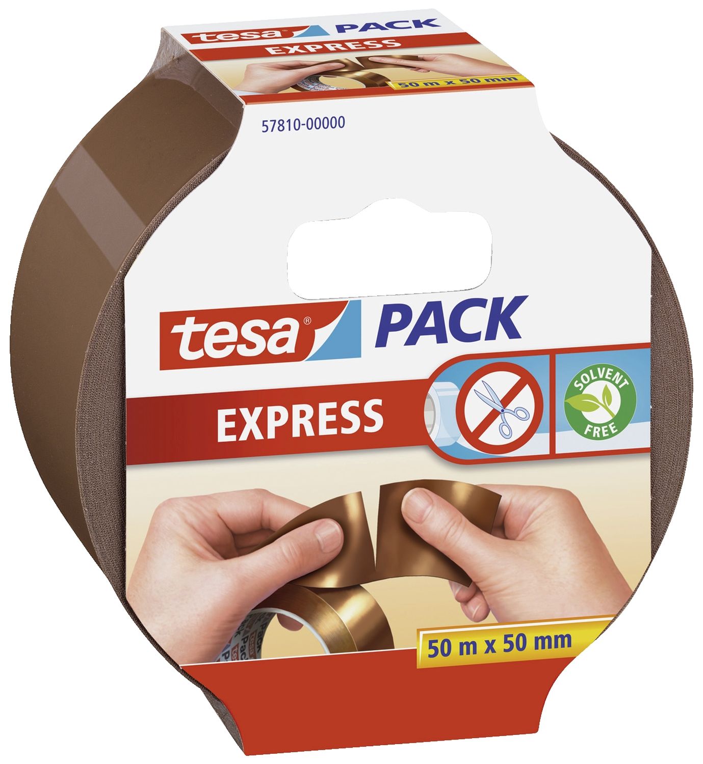 Verpackungsklebeband tesapack® Express, PP, 50 m x 50 mm,braun Verpackungsklebeband tesapack® Express, PP, 50 m x 50 mm,braun