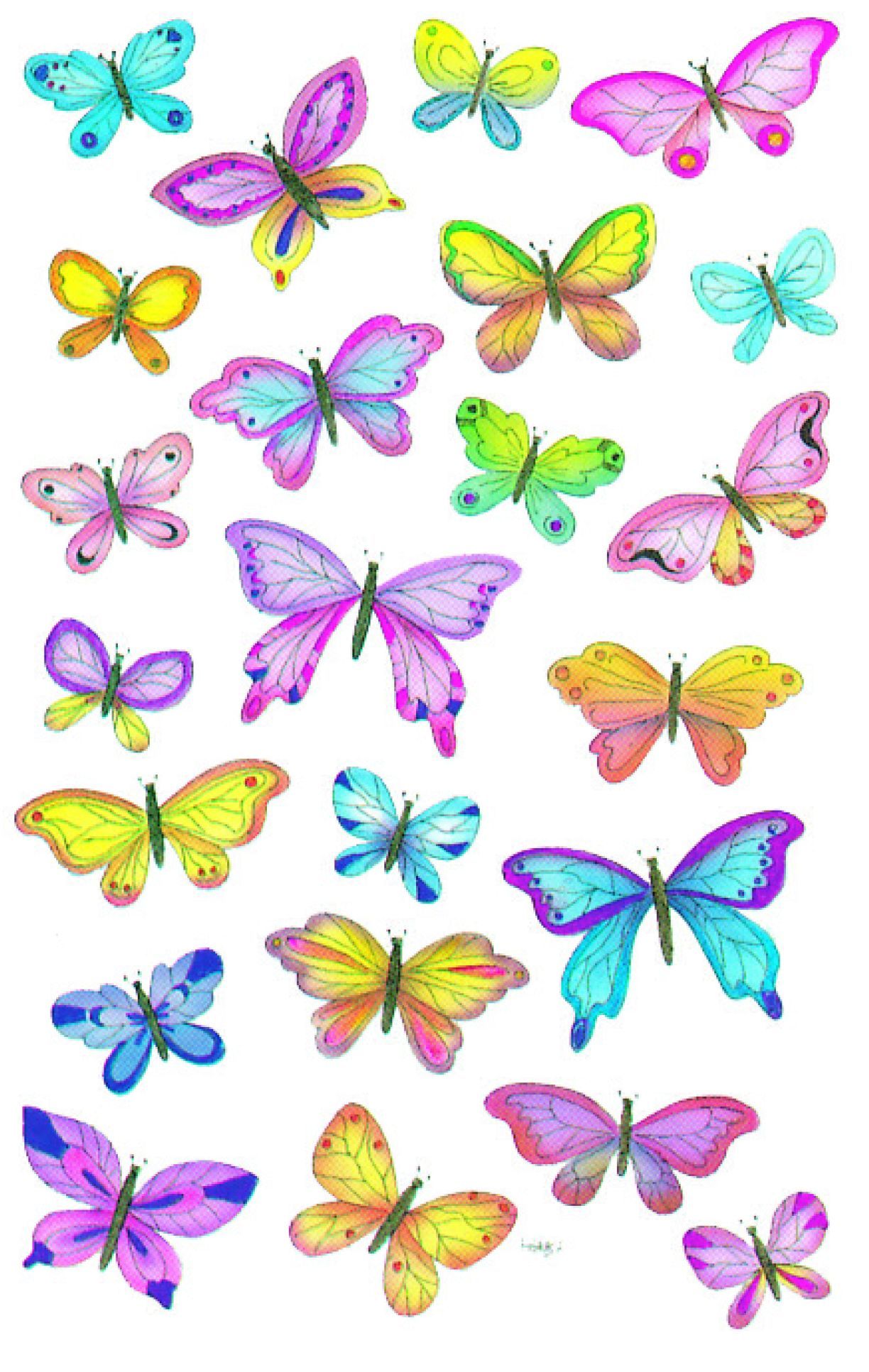 Z-Design 4390, Deko Sticker, Schmetterlinge, 3 Bogen/69 Sticker
