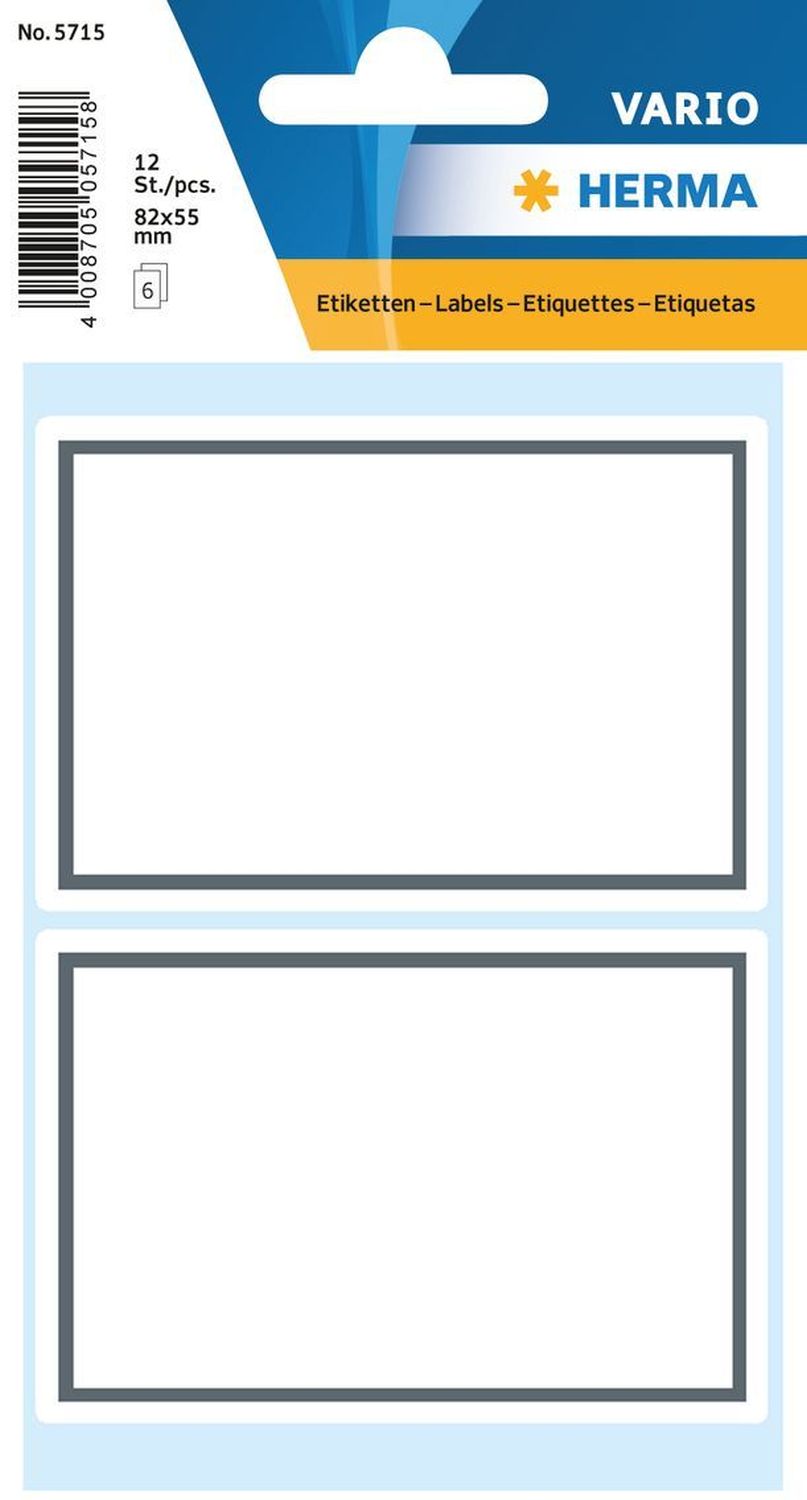 5715 Schuletiketten neutral grauer Rand 82x55 mm