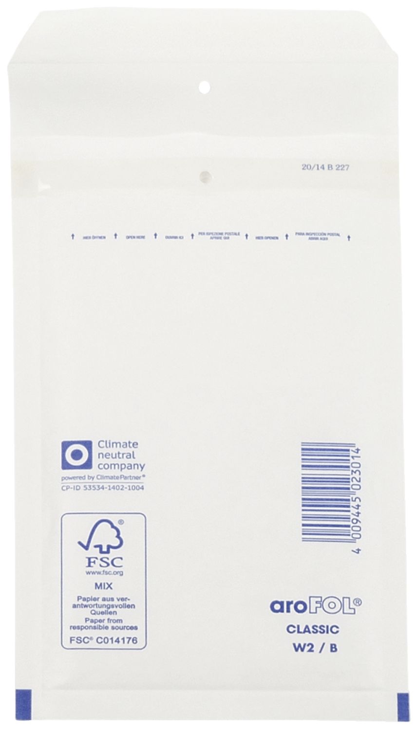 Luftpolstertaschen Nr. 2, 120x215 mm, weiß, 200 Stück Luftpolstertaschen Nr. 2, 120x215 mm, weiß, 200 Stück