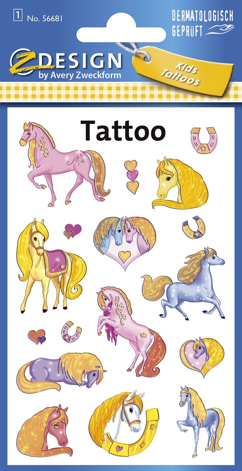 Z-Design 56681, Kinder Tattoos, Pferde, 1 Bogen/17 Tattoo Z-Design 56681, Kinder Tattoos, Pferde, 1 Bogen/17 Tattoo