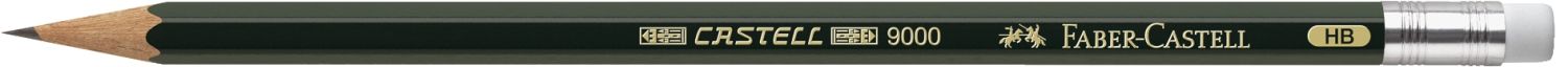 Bleistift CASTELL® 9000 mit Radierer HB, Schaftfarbe: dunkelgrün Bleistift CASTELL® 9000 mit Radierer HB, Schaftfarbe: dunkelgrün