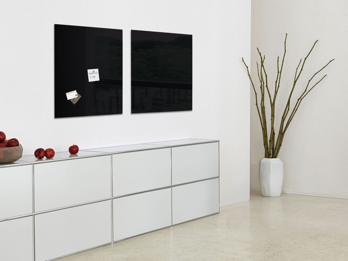 Glas-Magnetboard Artverum - schwarz, 48 x 48 cm
