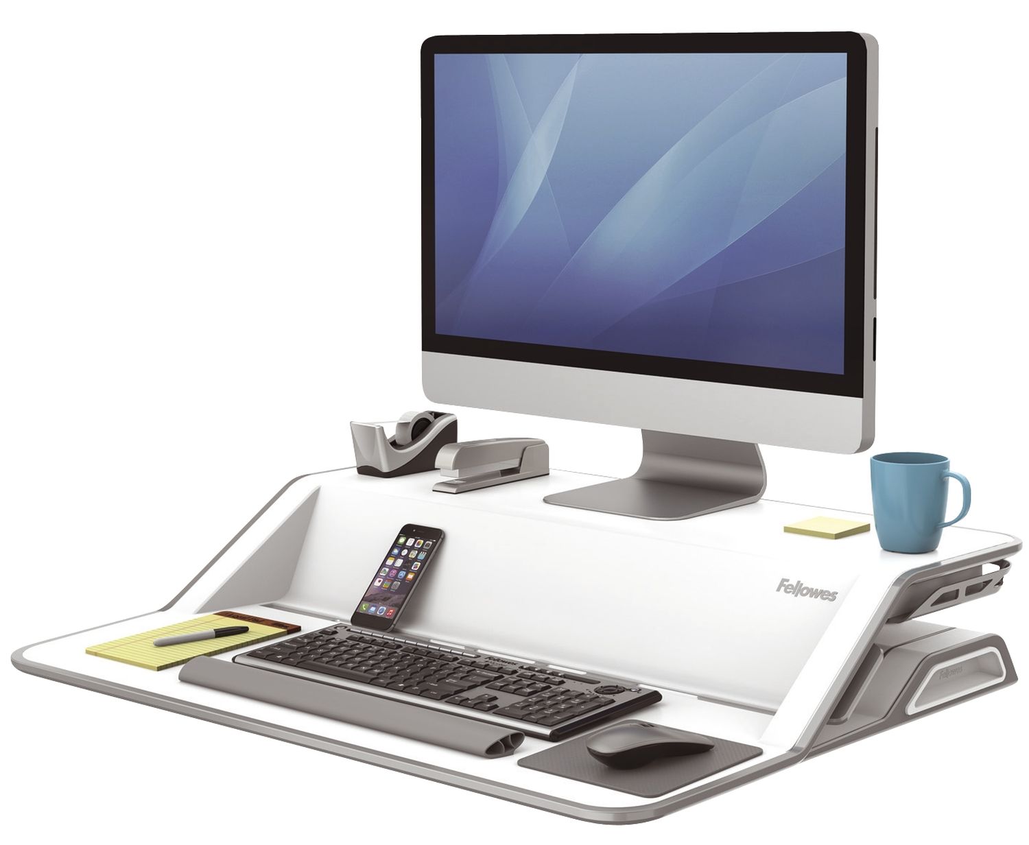 Lotus Sitz-Steh Workstation - weiß Lotus Sitz-Steh Workstation - weiß