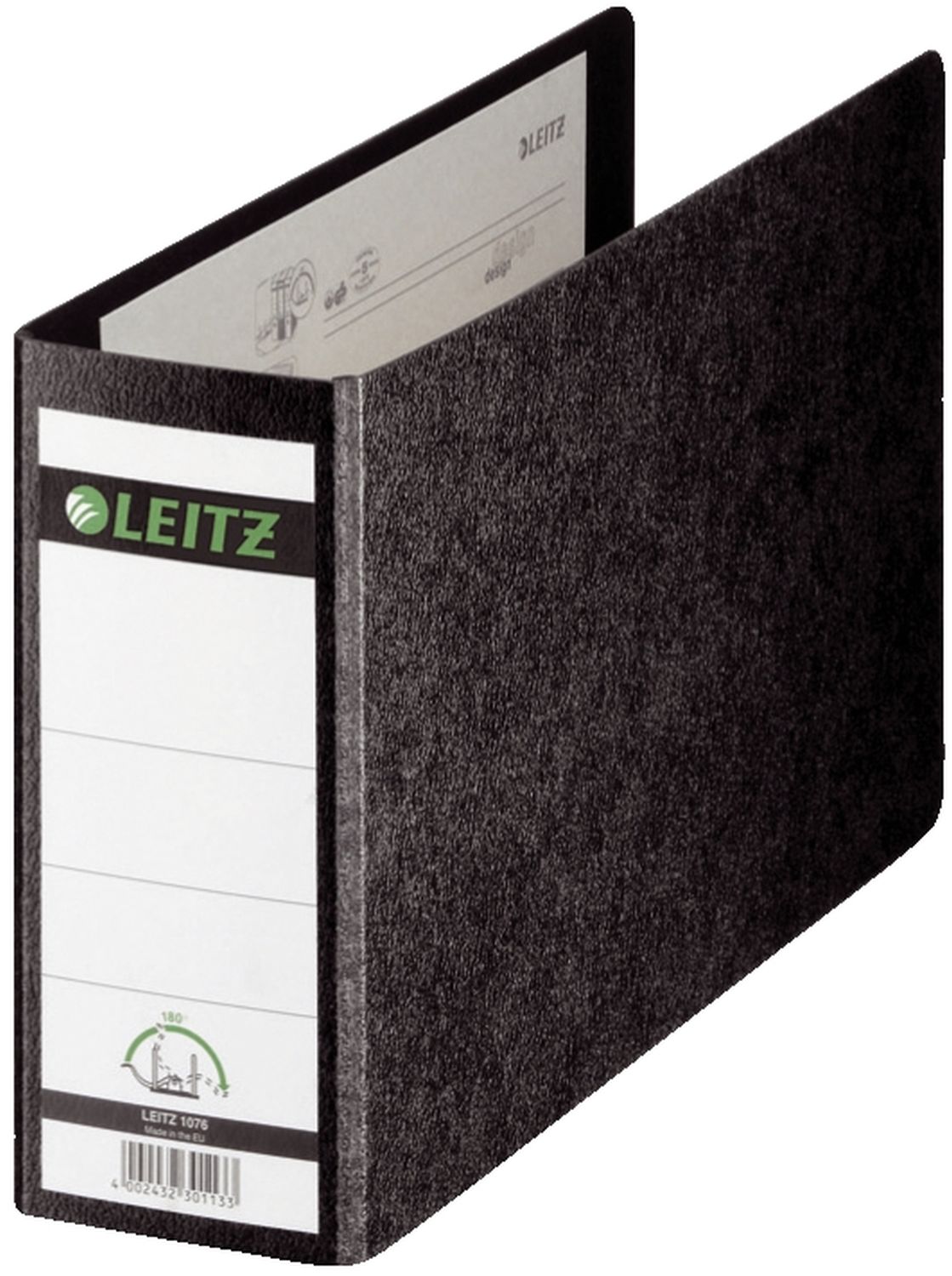 Ordner Leitz 1076-00-00 DIN A5 quer, Hartpappe, breit 77 mm, ohne Griffloch, schwarz