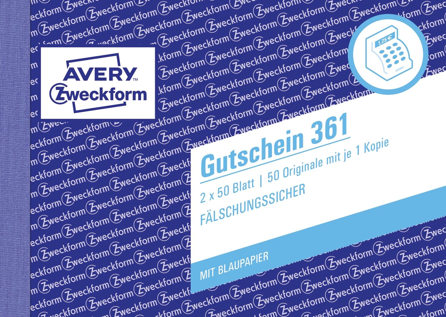 361 Gutschein, DIN A6 quer, fälschungssicher, 2 x 50 Blatt, weiß, gelb