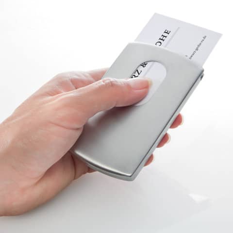 Visitenkarten-Etui Snap - 101 x 60 x 11 mm, silber