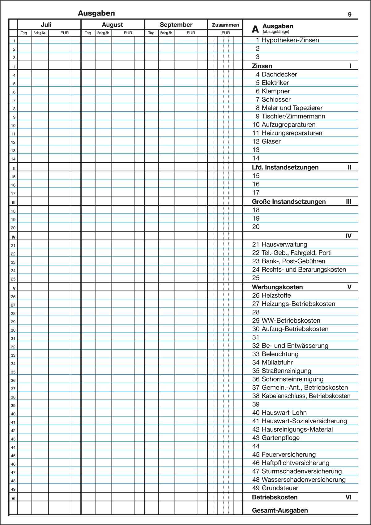 Reimers Hausbuch, 1 Seite für je 3 Monate, mit Jahreszusammenstellung, DIN A4 Reimers Hausbuch, 1 Seite für je 3 Monate, mit Jahreszusammenstellung, DIN A4