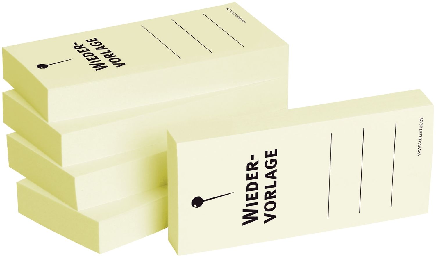 Haftnotizen "Wiedervorlage" - 75 x 35 mm, 5x 100 Blatt Haftnotizen "Wiedervorlage" - 75 x 35 mm, 5x 100 Blatt