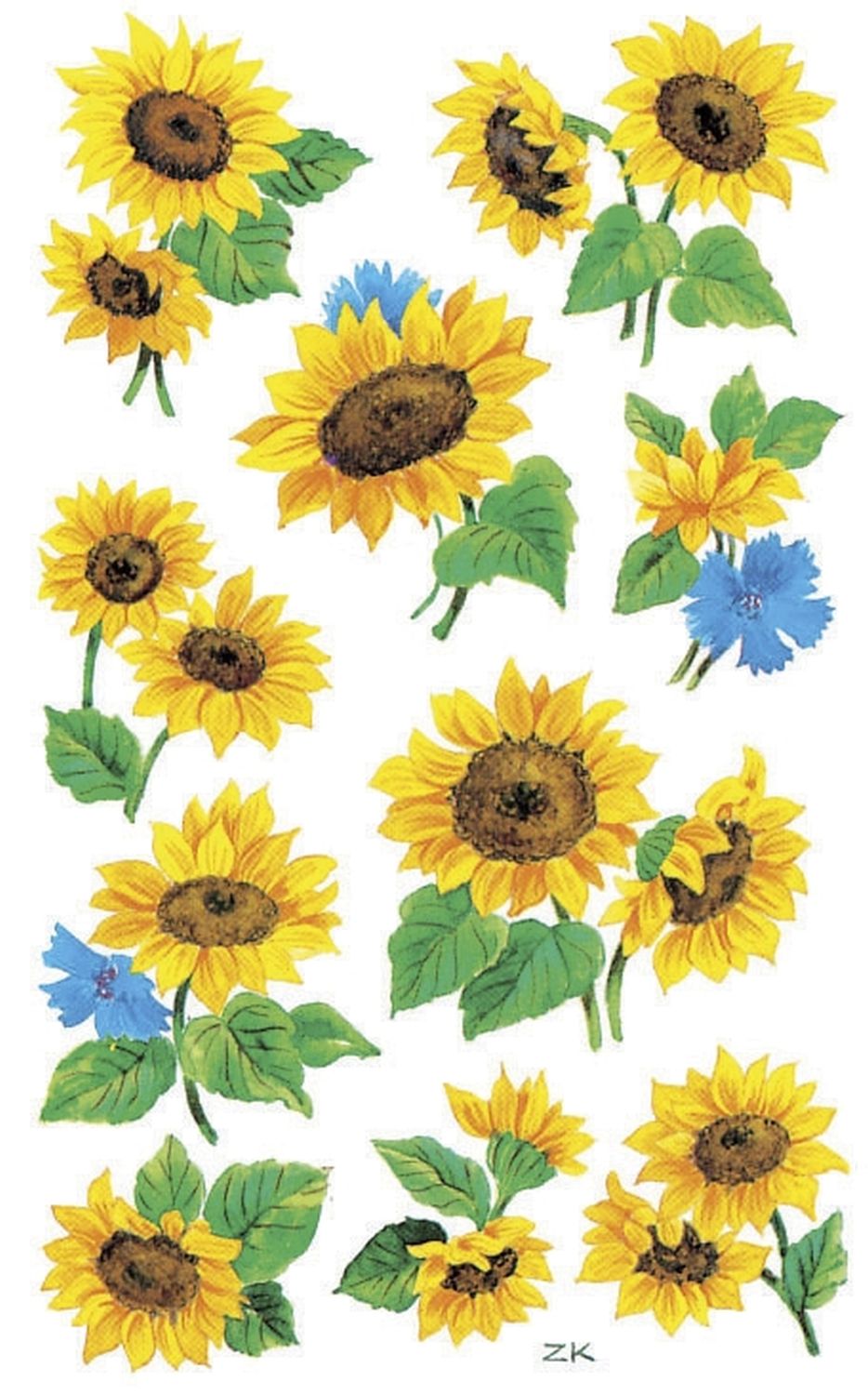 Z-Design 54103, Deko Sticker, Sonnenblumen, 3 Bogen/30 Sticker Z-Design 54103, Deko Sticker, Sonnenblumen, 3 Bogen/30 Sticker