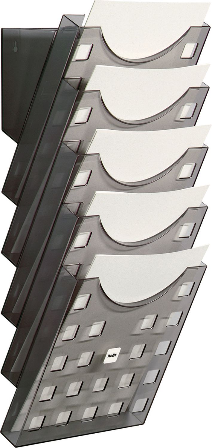 Wand-Prospekthalter - A4 hoch, grau transparent Wand-Prospekthalter - A4 hoch, grau transparent