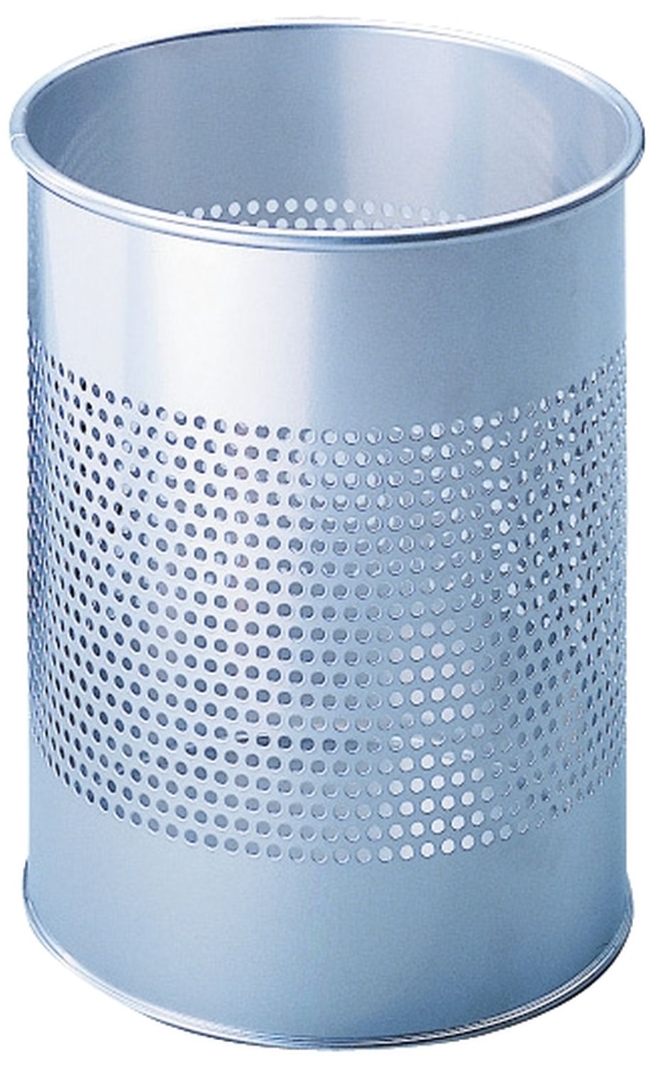 Papierkorb Metall rund 15 Liter, P 165 mm, metallic silber Papierkorb Metall rund 15 Liter, P 165 mm, metallic silber
