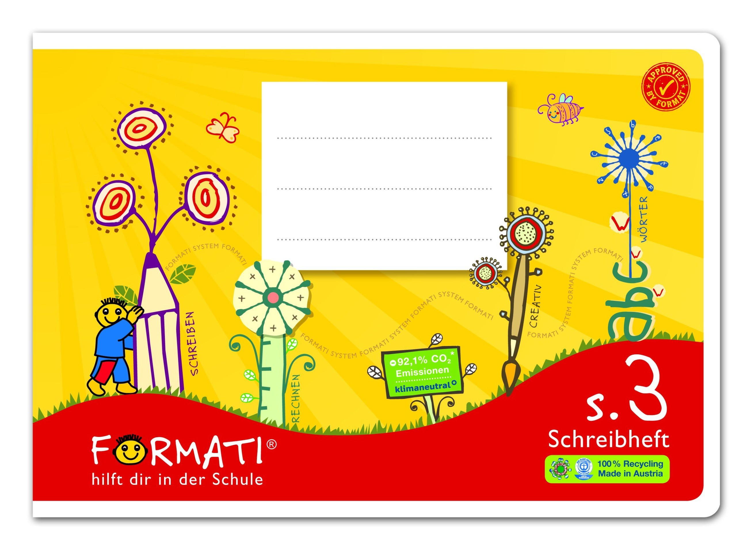 Schreibheft S.3 - A5 quer 20 Blatt 80g/qm 6/6/6mm liniert