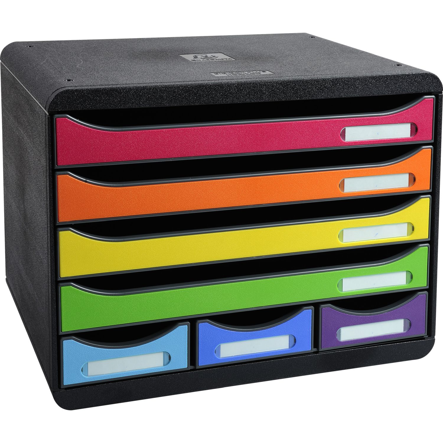 Schubladenbox Store-Box Maxi - A4+, quer, 7 offene Laden, schwarz/harlekin Schubladenbox Store-Box Maxi - A4+, quer, 7 offene Laden, schwarz/harlekin