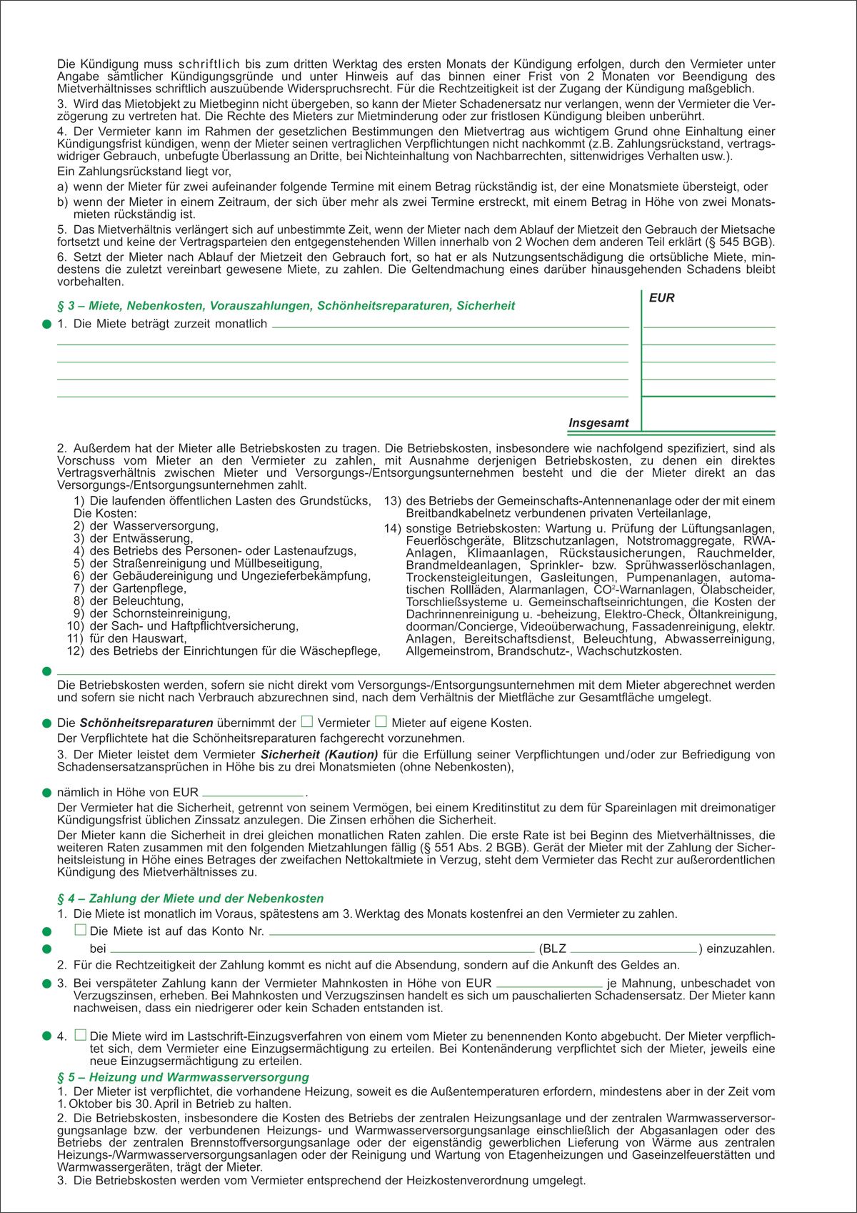 Verträge zur Vermietung eines Hauses, 4 Seiten, DIN A4 + Hausordnung Verträge zur Vermietung eines Hauses, 4 Seiten, DIN A4 + Hausordnung