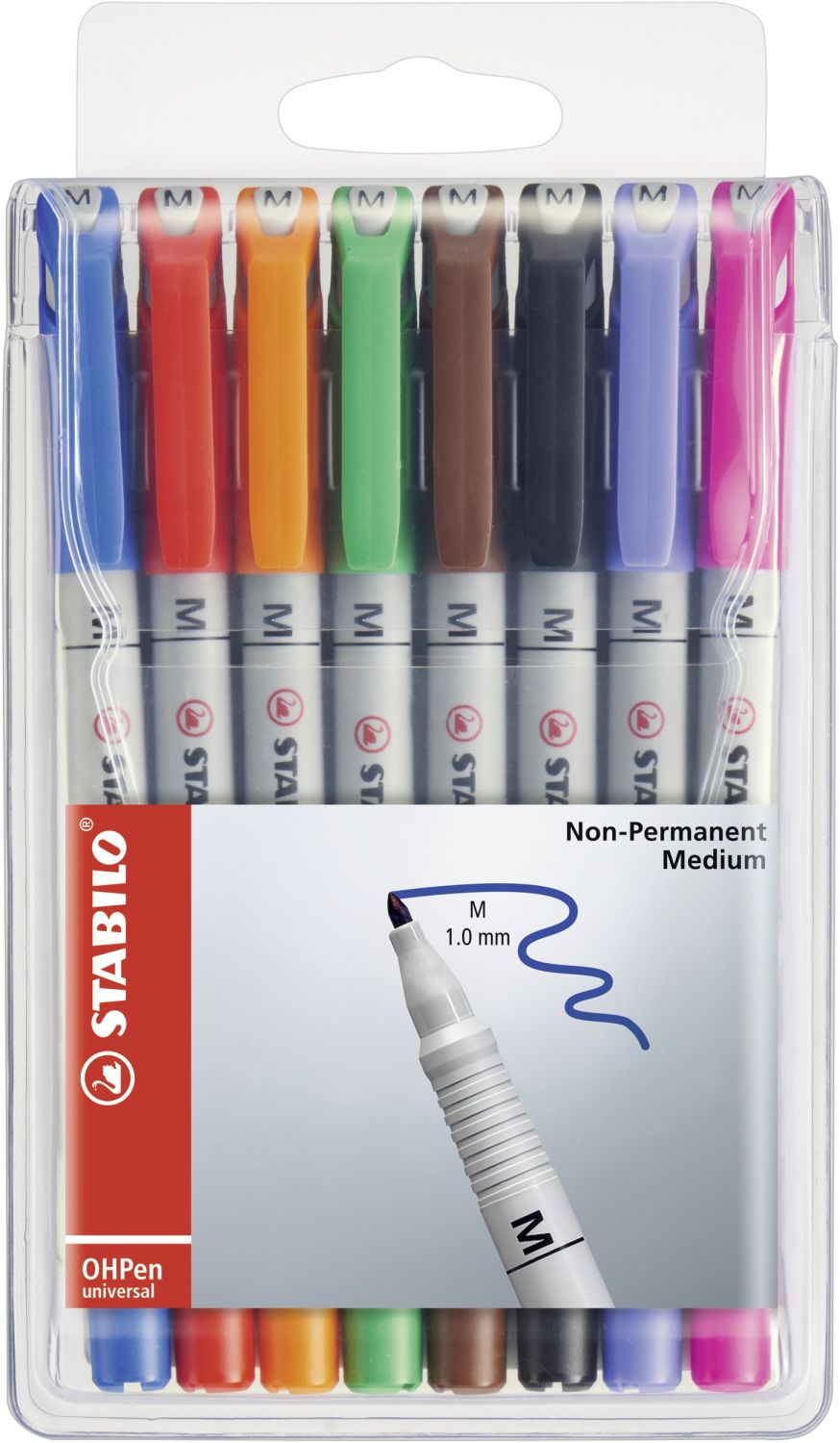 Folienstift - OHPen universal - wasserlöslich medium - 8er Pack - mit 8 verschiedenen Farben Folienstift - OHPen universal - wasserlöslich medium - 8er Pack - mit 8 verschiedenen Farben