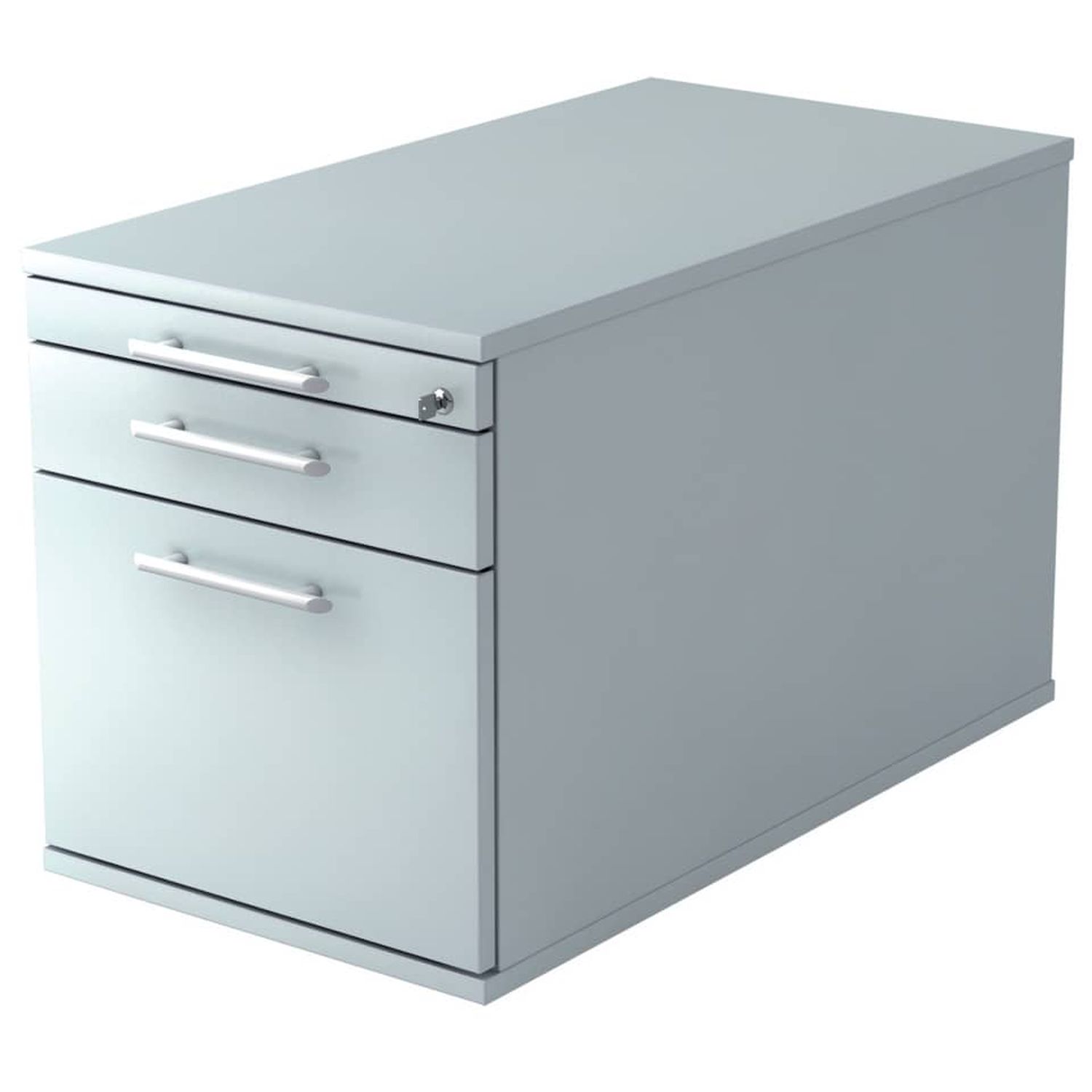 Rollcontainer - 42,8 x 51,2 x 80 cm, 1 Schub, Hängeregistratur, Relinggriff, Grau, mit Montageservice Rollcontainer - 42,8 x 51,2 x 80 cm, 1 Schub, Hängeregistratur, Relinggriff, Grau, mit Montageservice