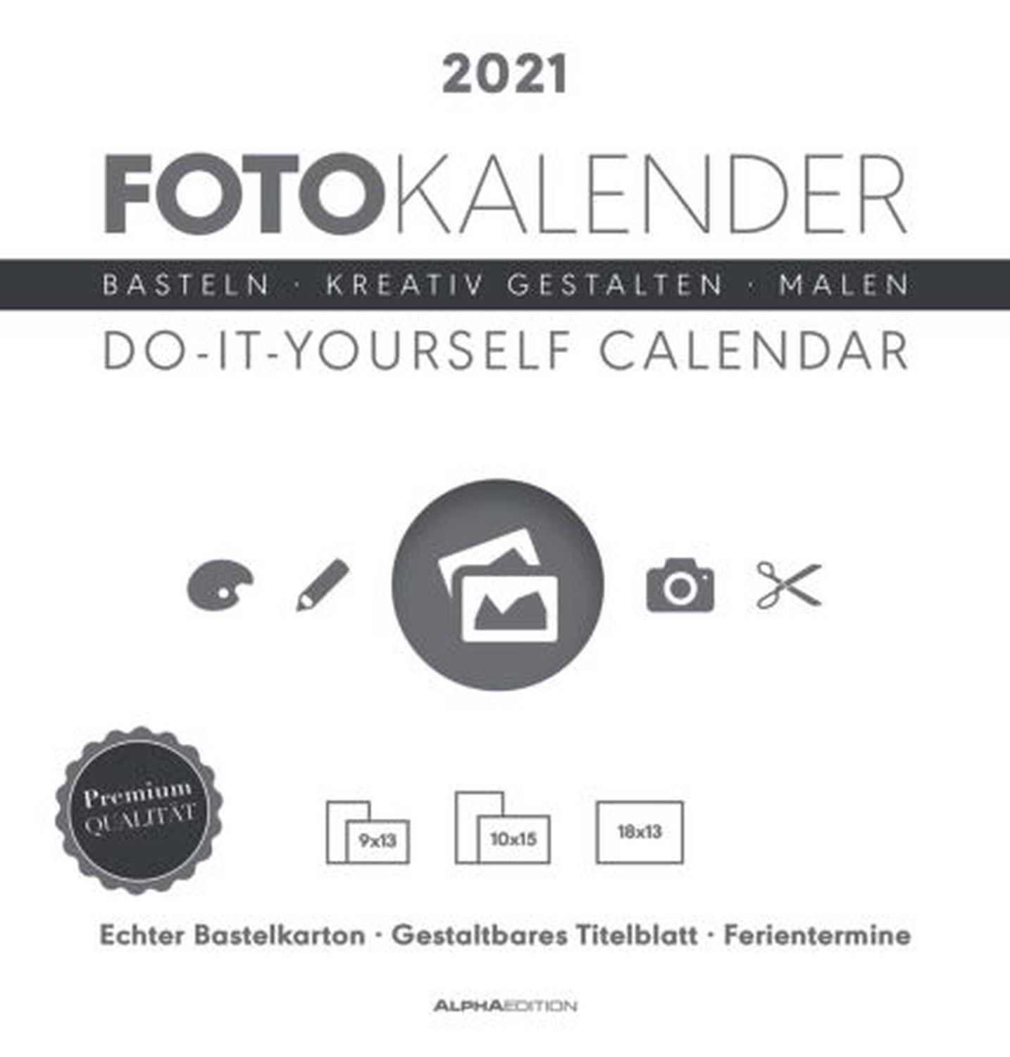 Bastelkalender - 21 x 22 cm, weiß