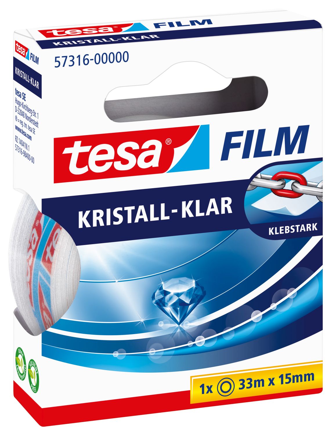Klebefilm kristall-klar - 15 mm x 33 m
