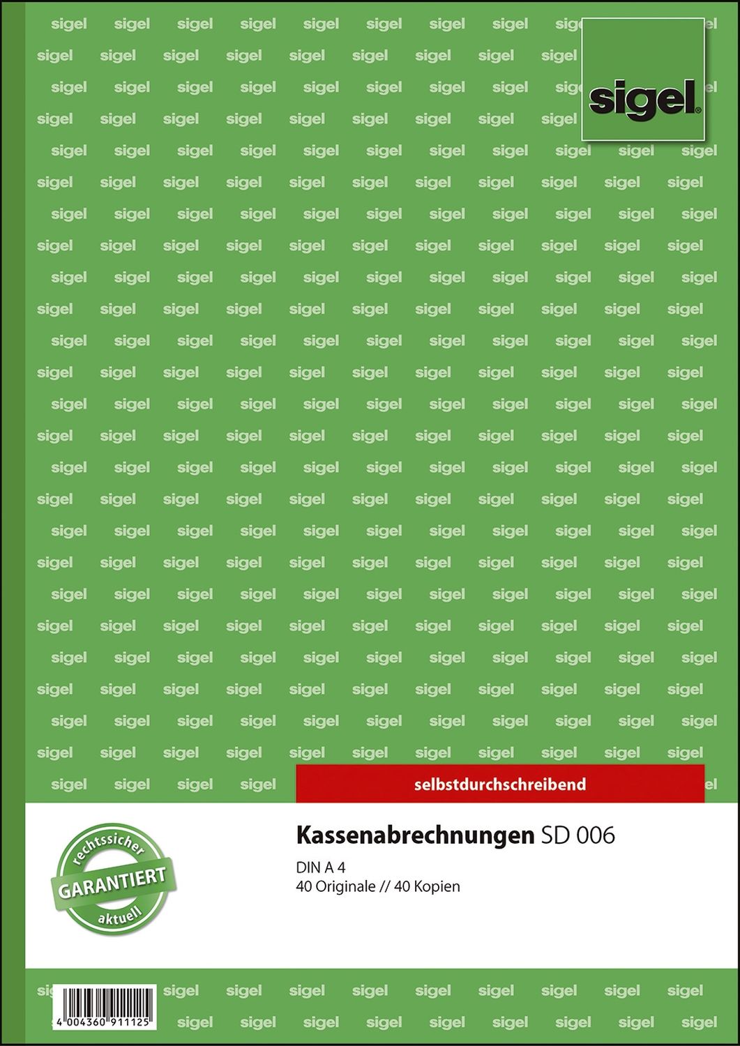 Kassenabrechnungen - A4, 1. und 2. Blatt bedruckt, SD, MP, 2 x 40 Blatt Kassenabrechnungen - A4, 1. und 2. Blatt bedruckt, SD, MP, 2 x 40 Blatt