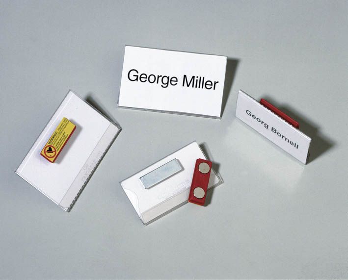 Namensschild mit Doppelmagnet - 90 x 54 mm, 25 Stück Namensschild mit Doppelmagnet - 90 x 54 mm, 25 Stück