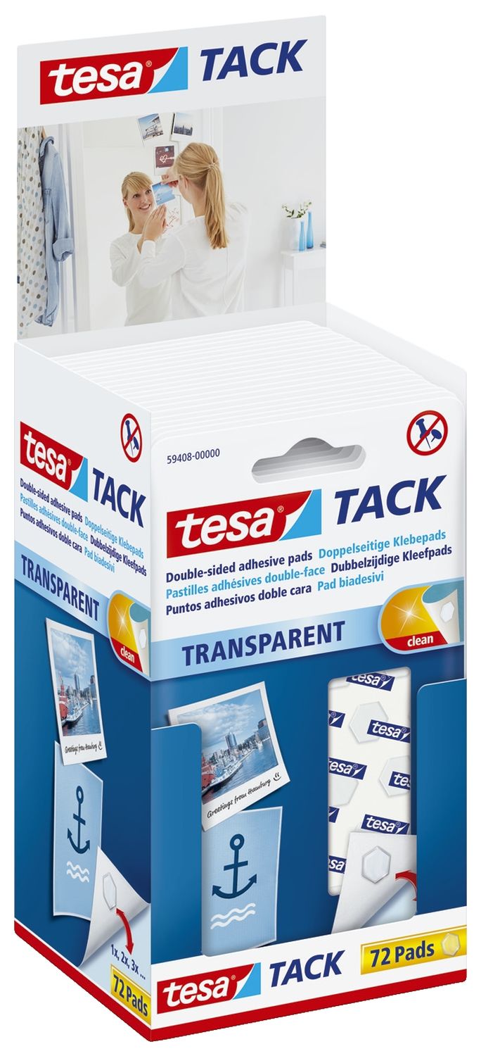 Tack® Klebestücke - 72 Pads, ablösbar, transparent Tack® Klebestücke - 72 Pads, ablösbar, transparent