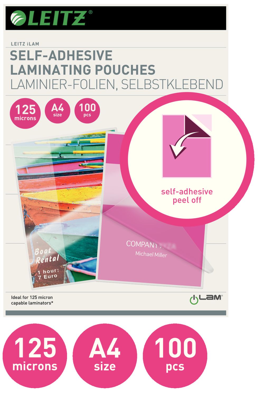 Folientasche 125 Micron für A4 selbstbklebend 100 Stück Folientasche 125 Micron für A4 selbstbklebend 100 Stück