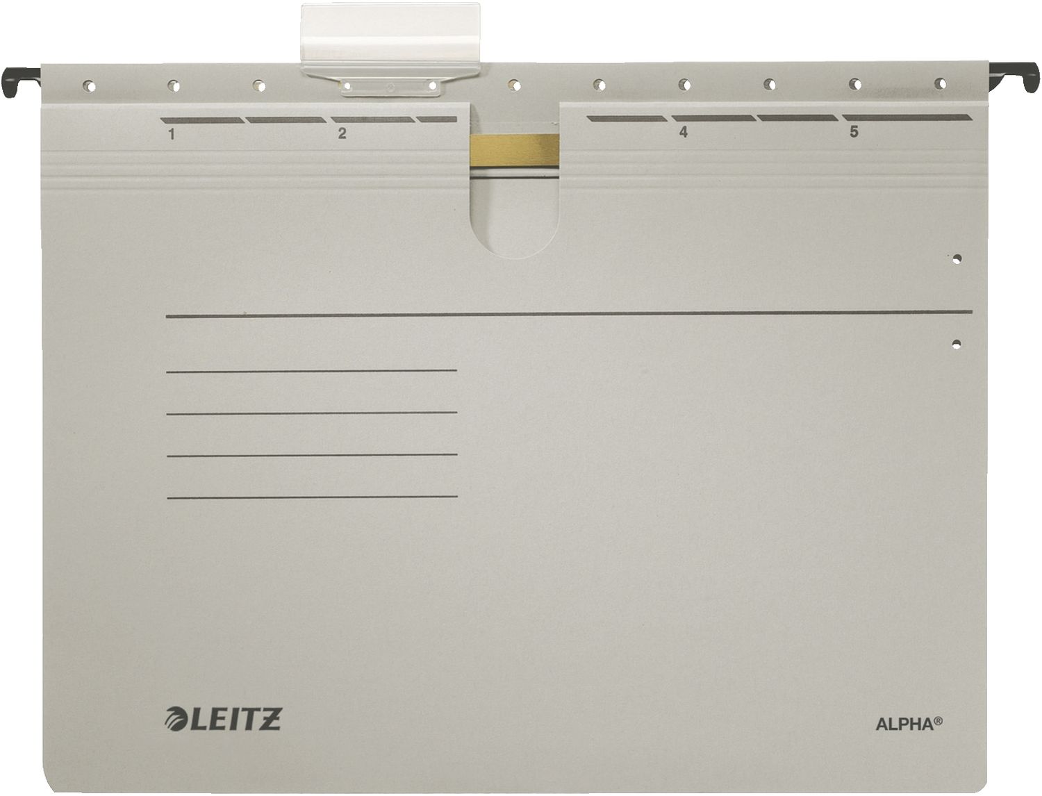 Hängehefter Leitz ALPHA® 1984-30-85, DIN A4, kaufmännische Heftung, Pendarec-Karton 275g, grau, 5 Stück