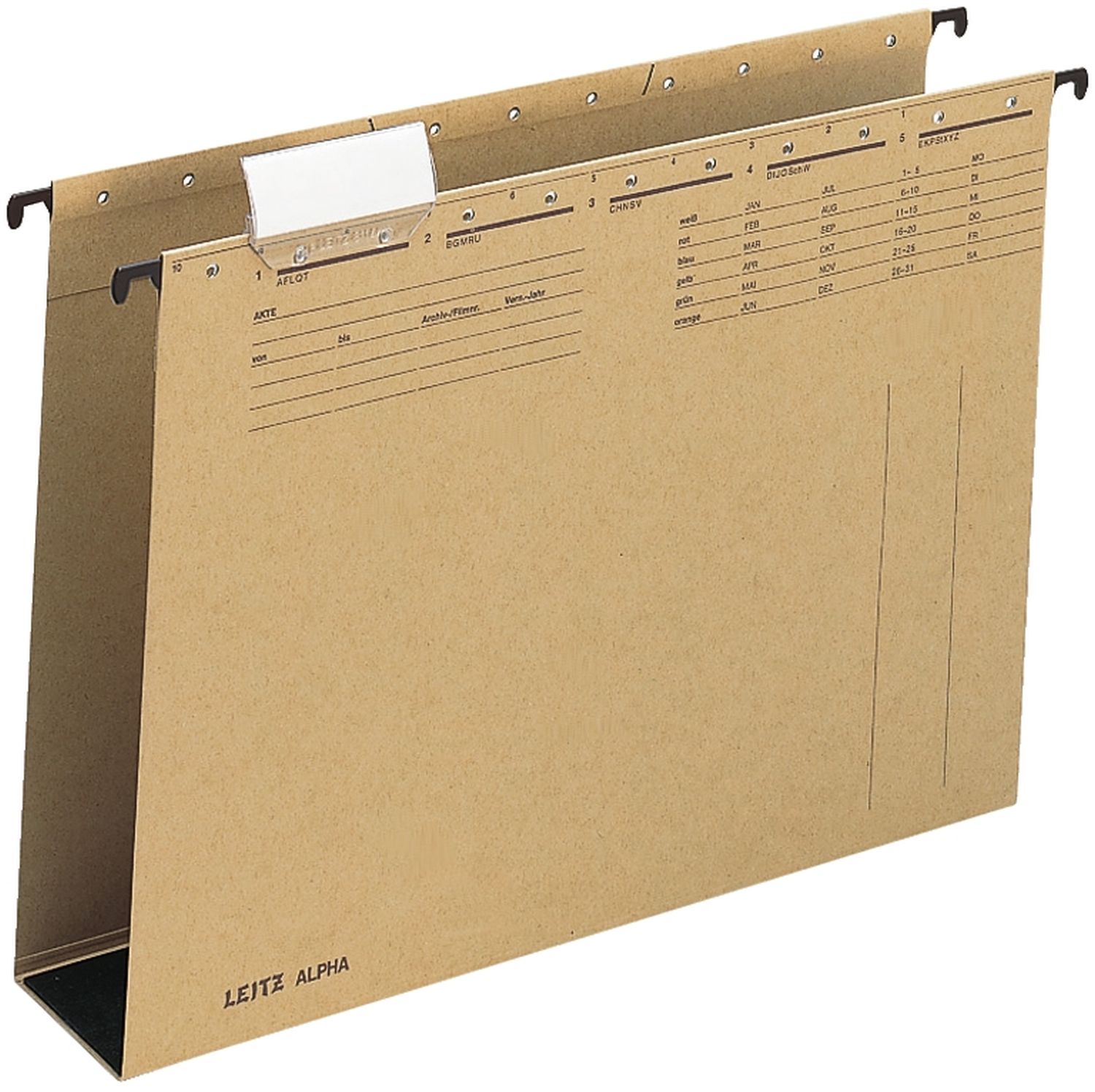 Hängesammler Leitz ALPHA® 1946-00-00, DIN A4 Hartpappeboden 60 mm, Natronkarton, naturbraun Hängesammler Leitz ALPHA® 1946-00-00, DIN A4 Hartpappeboden 60 mm, Natronkarton, naturbraun