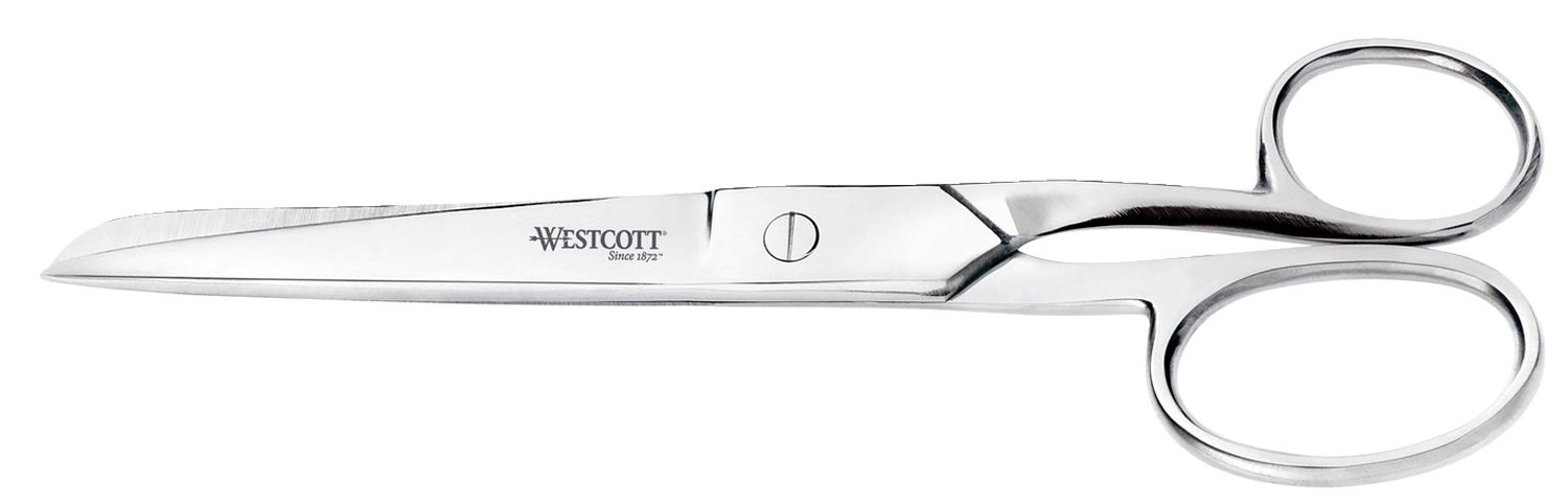 Schere STEEL, rostfreie Stahlklinge u Stahlgriff, spitz, asymmetrisch, 18 cm