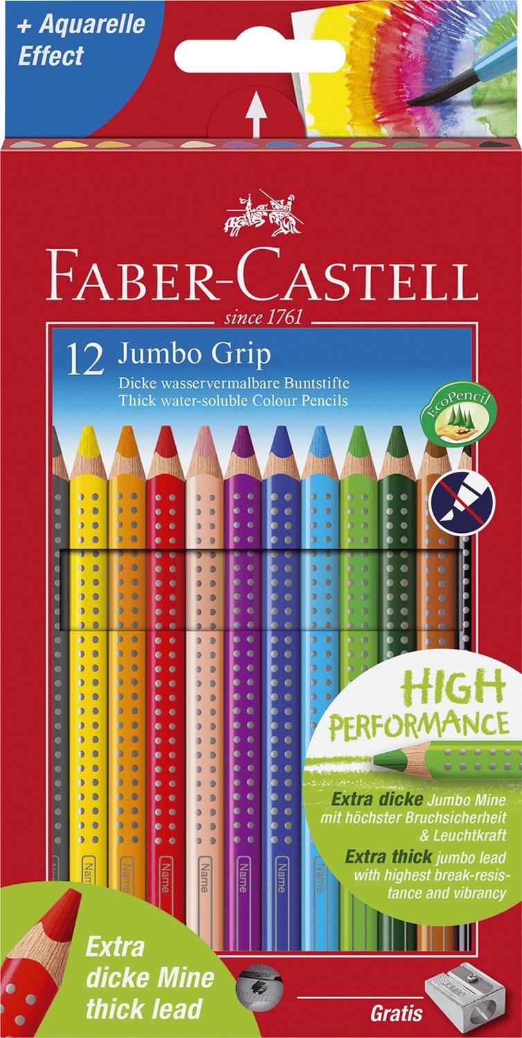 Buntstift Jumbo GRIP - 12 Farben sortiert und Spitzer, Kartonetui Buntstift Jumbo GRIP - 12 Farben sortiert und Spitzer, Kartonetui