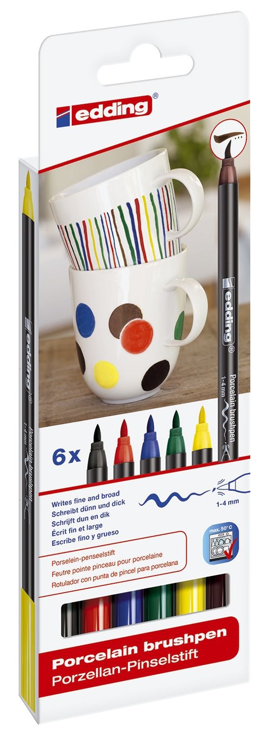 4200 Porzellan-Pinselstift - 1 - 4 mm, 6 Farben sortiert 4200 Porzellan-Pinselstift - 1 - 4 mm, 6 Farben sortiert