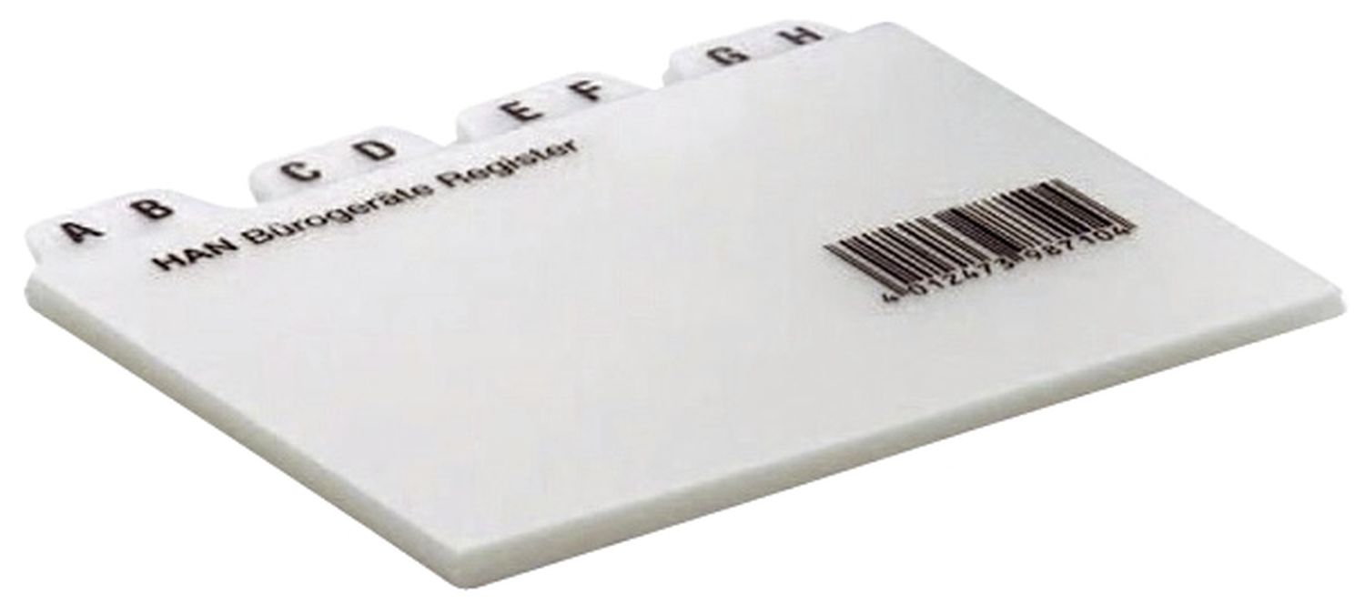 Register A - Z, DIN A4 quer, 25-teilig, für Karteikästen/Tröge, grau Register A - Z, DIN A4 quer, 25-teilig, für Karteikästen/Tröge, grau