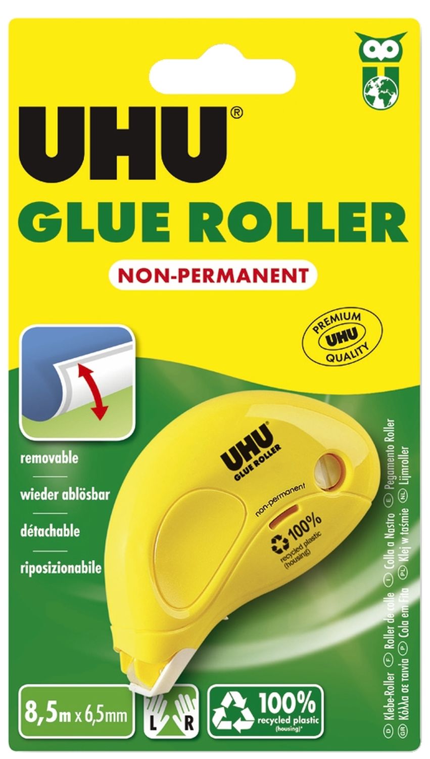 Kleberoller DRY & CLEAN Einweg - non permanent, 8,5 m x 6,5 mm Kleberoller DRY & CLEAN Einweg - non permanent, 8,5 m x 6,5 mm