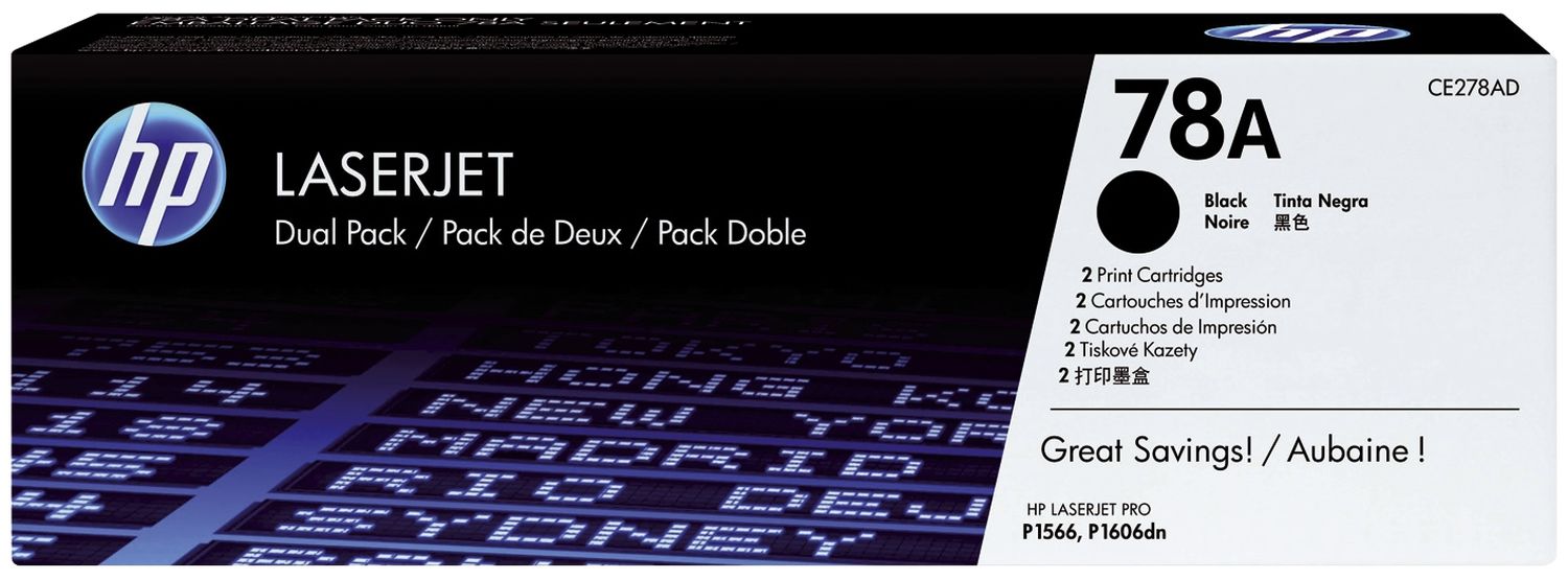 Original HP Tonerkartusche schwarz Doppelpack (CE278AD,78A,78ABK,78ABLACK,NO78A,NO78ABK,NO78ABLACK)