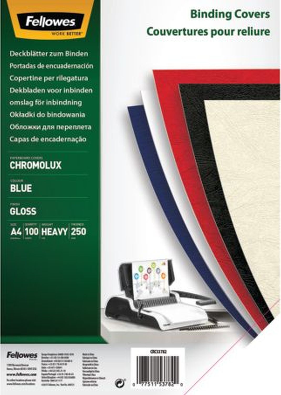 Deckblätter Chromolux - A4 Deckblätter, blau, 100 Stück Deckblätter Chromolux - A4 Deckblätter, blau, 100 Stück