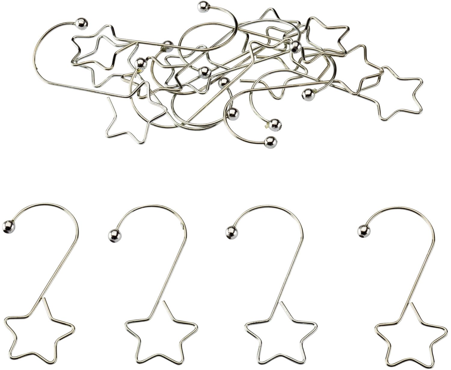 Weihnachtsschmuck Aufhänger - 20 Stück, 5 cm, Metall, silber Weihnachtsschmuck Aufhänger - 20 Stück, 5 cm, Metall, silber