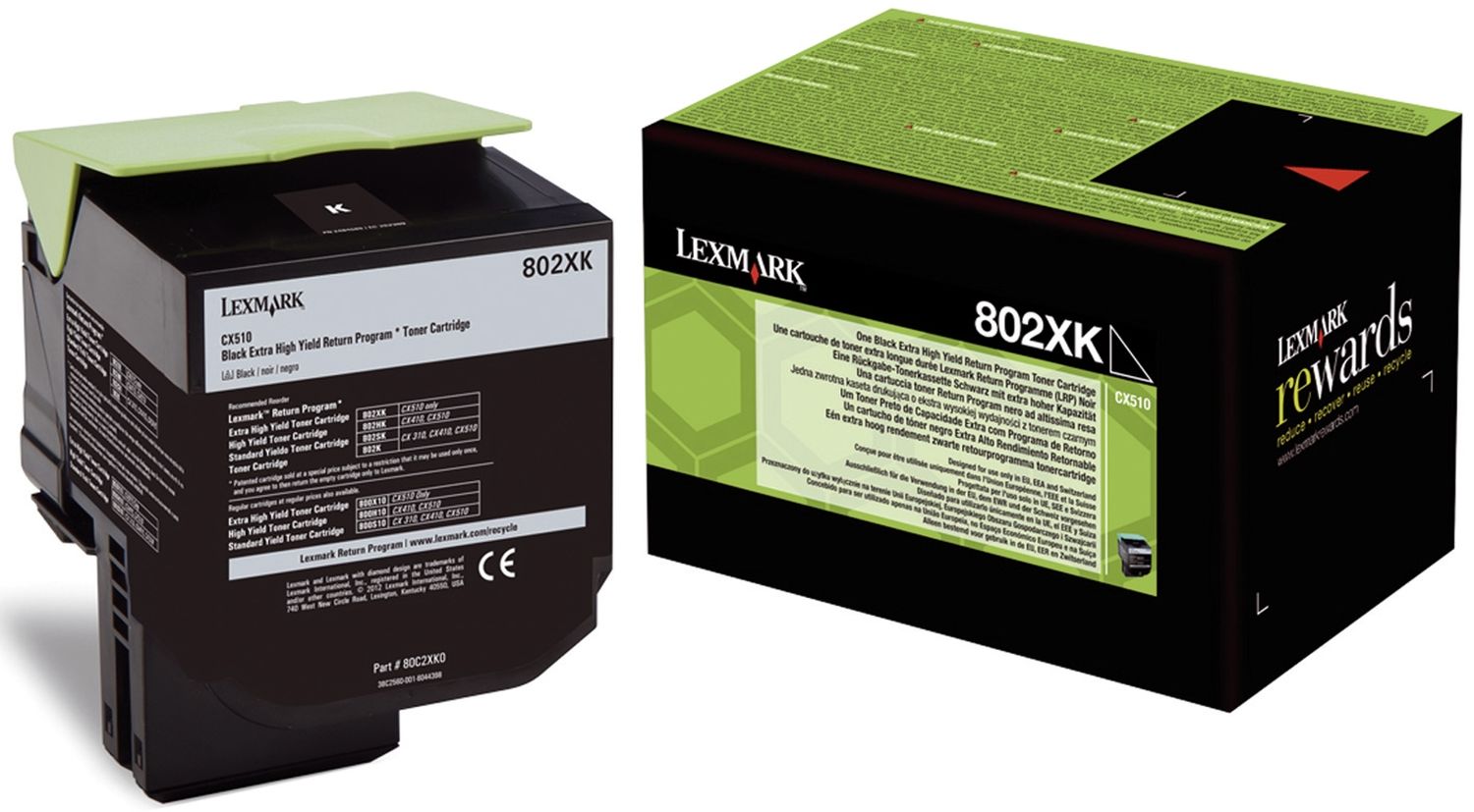 Original Lexmark Toner-Kit schwarz extra High-Capacity return program (0080C2XK0,080C2XK0,80C2XK0,802XK,NO802XK)