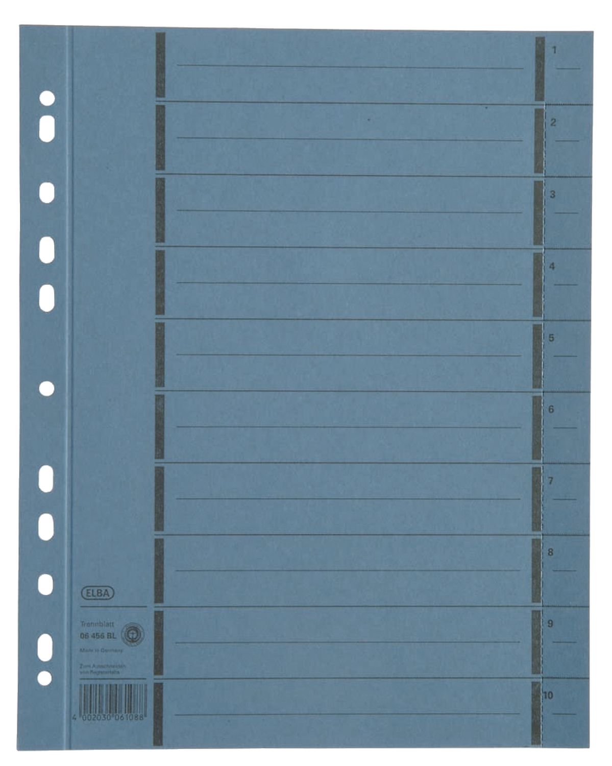 Trennblätter mit Perforation - A4 Überbreite, blau, 100 Stück