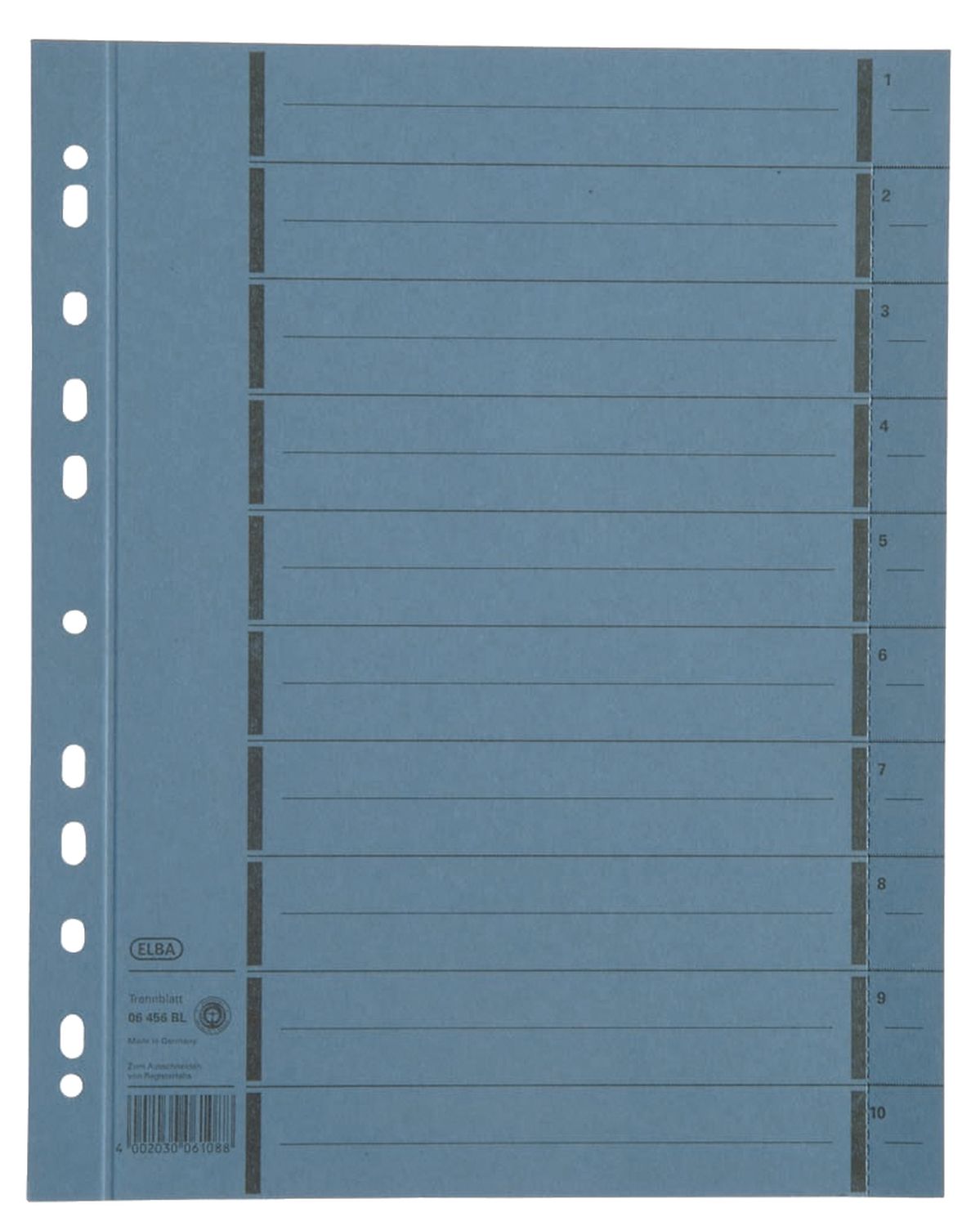 Trennblätter mit Perforation - A4 Überbreite, blau, 100 Stück Trennblätter mit Perforation - A4 Überbreite, blau, 100 Stück
