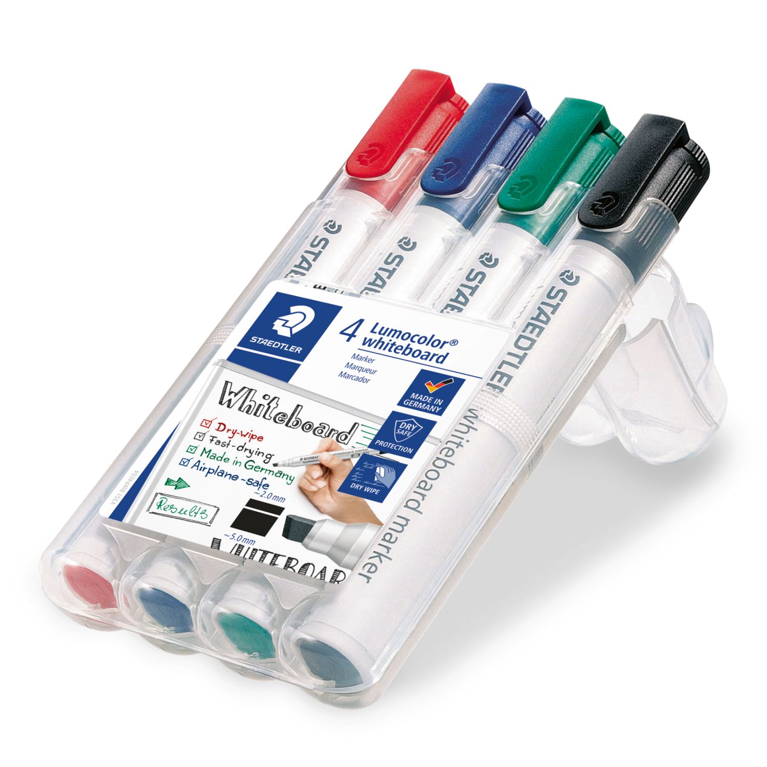 Lumocolor® 351 B whiteboard marker - Keilspitze, 4 Farben sortiert Lumocolor® 351 B whiteboard marker - Keilspitze, 4 Farben sortiert