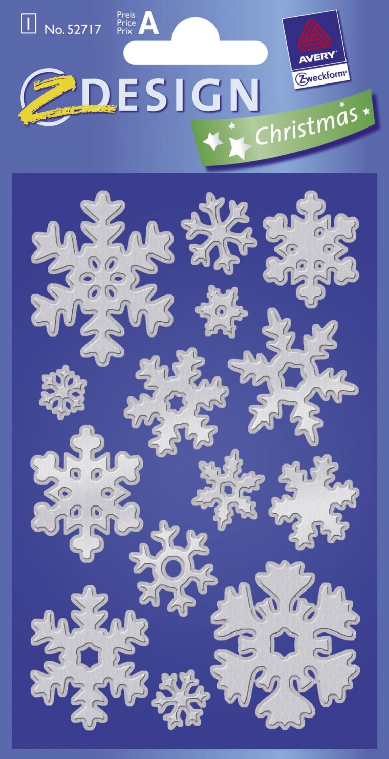 Z-Design 52813, Weihnachtssticker, Schneeflocken, 2 Bogen/28 Sticker